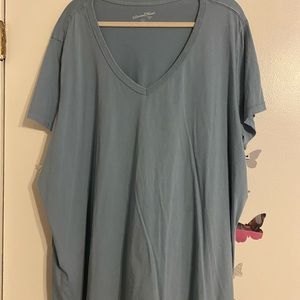 Light blue v-neck shirt